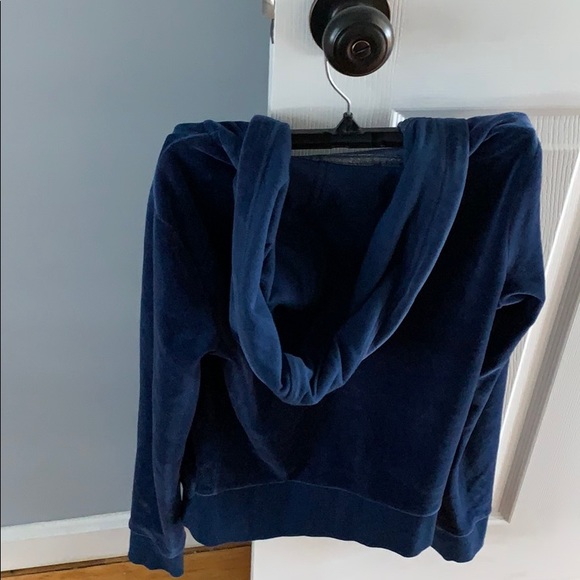 EXPRESS Velour Hoodie in blue - Picture 3 of 4